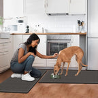 Mattitude Kitchen Mat 2PCS Kitchen Rugs Cushioned Anti-Fatigue Rug Waterproof Standing Desk Mat Kitchen Mats for Floor Kitchen Rug Set for Kitchen, Sink, Office 17.3"×30"+17.3"×59"-0.47inch Dark Grey