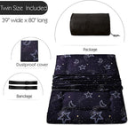 MAXYOYO Japanese Futon Mattress Floor Mattress Sleeping Pad Foldable Bed Roll Up Camping Cushion Floor Lounger Bed Couches and Sofas Couch Topper, Moon and Star, Twin Size