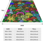 Colorful Mushroom Throw Blanket Soft Flannel Blanket 60"x50" in Bed Blanket Home Decor for Room Sofa Couch All Season