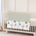 Cute Jungle Safari Animals Boho Leaves Baby Blankets for Girl Boy Lion Giraffe Elephant Zebra Soft Mink Dotted Backing Double Layer Swaddle Blanket Bed Throws for Newborn Infant Toddler Nursery 30x40