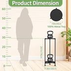 KMOTASUO 2 Tier Plant Stand Indoor for Large Tall Heavy Duty Planter, Multiple Sturdy Metal Flower Corner Rack for Narrow House Floor, Iron Vertical Level Round Orchi Holder Organizer, Black
