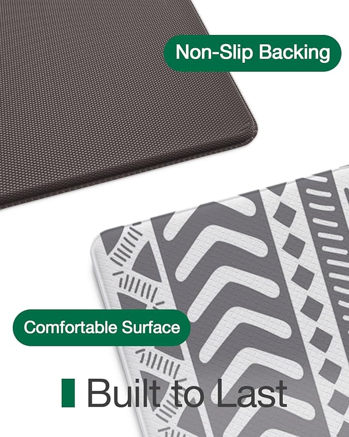 LUMI Anti Fatigue Kitchen Cushioned Mat for Floor, Padded Waterproof Runner for Standing, Stain Resistant Comfort Rugs for Home, Sink, Laundry, 24x87