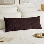 Kevin Textile 20x54 Inch Long Body Lumbar 1 Pack Boho Decorative Throw Pillow Cover Soft Striped Corduroy Rectangle Cushion Case Farmhouse Accent for Living Room Couch Sofa Bed, Coffee