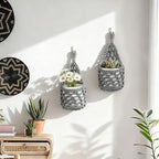 Macrame Wall Plant Hanger, Hanging Planter Basket Holder, Wall Planters for Indoor Plants, for Up to 4 Inch Pot (Grey, 4-Inch)