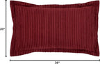 Better Trends Jullian Collection is Super Soft and Light Weight in Bold Stripes Design 100% Cotton Tufted Unique Luxurious Machine Washable Tumble Dry, King Sham, Burgundy