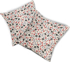 4th of July Floral Pillow Covers 22x22 Set of 2 Vintage Rustic Old Style Navy Blue Red Black Flower Print Decorative Outdoor Pillowcases Patriotic Throw Cushion Case Decor for Couch Sofa Bed