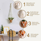 Artilady Plant Hanger Indoor Macrame Hanging Planters for Plants Holder Boho White Basket No Tassels Farmhouse Rustic Window Wall Decor (White Planter-1pcs)