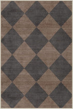 Beeiva Checkered Print 2x3 Samall Area Rugs for Entryway, Washable Stain Resistant Kitchen Rug Non Slip Ultra Thin 2x3 Bath Mat, Plaid Moroccan Alfombra for Bedroom Laundry Sink (Brown/Black)