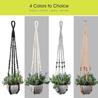RIFNY Macrame Plant Hanger for 5 to 10 Inch Plant Pots, 35 Inch Woven Rope Hanger Kits with Hooks and Wood Beads, Hanging Planter Basket for Indoor Boho Home Decor (Brown, 3 Pack)