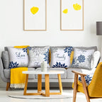 Tatuo 4 Pcs Flower Pillow Covers Square Spring Pillow Cushion Cases 18 x 18 Inch Family Faith Hope Love Words Decorative Summer Winter Cushion Case for Bed Couch Sofa Living Room(Gray Series)