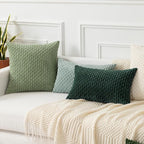 Kevin Textile 12x20 Inch Pillow Cover 1 Pack Boho Christmas Decorative Soft Striped Corduroy Lumbar Farmhouse Color Accent Rectangle Cushion Case for Living Room Couch Sofa Bed, Army Green