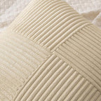 MIULEE Cream Decorative Throw Pillow Covers 18x18 Inch for Couch Bed Sofa Pack of 2 Boho Neutral Farmhouse Throw Pillows Soft Cross Corduroy Patchwork Textured Cushion Cases