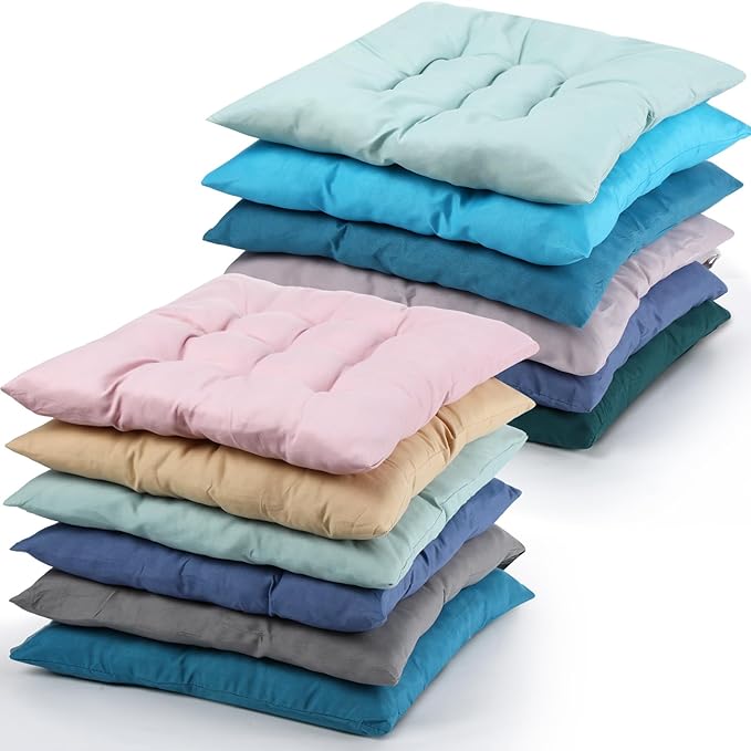 Buryeah 12 Pcs Square Floor Cushions for Classroom 15.7" Floor Pillow for Kids Colorful Meditation Cushion Flexible Seating Floor Cushions Sitting Pillows for Adults Home Chair Yoga Living Room