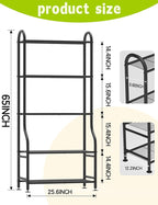 5-Tier Metal Plant Stand - Heavy Duty Indoor Outdoor Flower Shelf for Multiple Pots, 65" Tall Vertical Holder with Adjustable Leveling Feet & Wall-Fixing Kits, Black