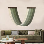Achart Large Macrame Wall Hanging Dip Dyed Yarn Tapestry Ombre Yarn Gradient Color Macrame Wall Decor Macrame Tapestry Boho Decor for Bedroom Living Room Headboard Above Bed (Green)