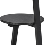 BEWISHOME Round End Table Side Table with Metal Frame, Accent Table Nightstand Bedside Table with 3-Tier Shelves, Small Couch Table for Living Room Bedroom Black KTZ41B