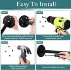 2 Set Plant Wall Hanger Rod(12.2'') with Hanging Chain, Heavy Duty Metal Rod Hanging Holder 30lbs Weight Capacity for Indoor/Outdoor Plants, Mounted Plant Shelves for Wall Window(Pot Not Included)