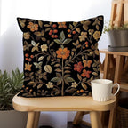 William Morris Abstract Vintage Print Floral Velvet Design Throw Pillow Covers Home Decor, Retro Art Decor Pillowcase Cushion Cover for Bed Sofa Living Room, Square 18x18inch (Black-Floral)