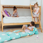 Butterfly Craze Floor Pillow Case, Mattress Bed Lounger Cover, Polka Aqua, King Size - Cozy Seating Solution for Kids & Adults, Recliner Cushion, Perfect for Reading, TV Time (Pillow Not Included)