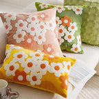 vctops Spring Floral Tufted Decorative Throw Pillow Covers Cute Flower Lumbar Pillow Cases Soft Velvet Couch Cushion Cover for Chair Sofa Bedroom Living Room Home Decor (Yellow,12"x20")