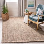 SAFAVIEH Natural Fiber Collection Square Rug - 7' Square, Grey, Farmhouse Design, Ideal for High Traffic Areas in Bedroom, Dining Room & Kitchen (NF808F-7SQ)