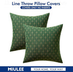 MIULEE Pack of 2 Christmas Decorative Burlap Linen Throw Pillow Covers Modern Farmhouse Pillowcase Rustic Woven Textured Cushion Cover for Sofa Couch Bed 18x18 Inch Christmas Green