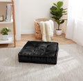 Sweet Home Collection Floor Pillow Large Square Tufted Decorative Cushion. Faux Velvet Fabric Ultra Thick Fill for Kids and Adults(Pack of 1, 2 Count Total)