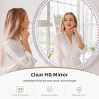 30 Inches Wooden Round Mirrors for Wall Decor, Rustic Farmhouse Circle Mirror for Bathroom Over Sink, Living Room, Entryway, Bedroom