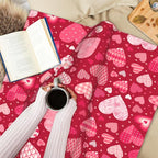Valentines Heart Blanket Soft Flannel Lightweight Valentine Pink Love Hearts Throw Blanket Cozy Warm Blankets All Seasons Living Room Decor for Kids Adults Use On Sofa Couch Bed Office 40x50 inch