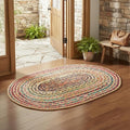 · REDEARTH · Jute Cotton Chindi Area Rug - 2'x3' Oval Rug, Handwoven, Non-Shedding, Soft & Durable – Multi Tones for Home Décor in Living Room, Dining Room, Bedroom