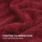 RECYCO Throw Blanket Soft Cozy Chenille Throw Blanket with Fringe Tassel for Couch Sofa Chair Bed Living Room (Christmas Red, 50'' x 60'')
