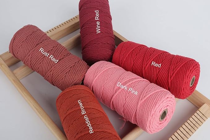 NOANTA Dark Coffee Macrame Cord 3mm x 109yards, Colored Macrame Rope, Cotton Rope Macrame Yarn, Colorful Cotton Craft Cord for Wall Hanging, Plant Hangers, Crafts, Knitting