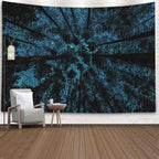 EMMTEEY Black Forest Tapestry Forest in Night Sky with Stars and Clouds Tapestries for Women 60X50 Inches Tapestries Wall Art Present for Families
