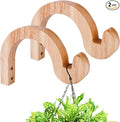 7-Inch Hanging Plant Brackets, Arc-Shaped Wooden Plant Hanger Indoor, Wall Mount Hooks for Outdoor Hanging Bird Feeders, Flower Baskets Pots, Wind Chimes, Lanterns