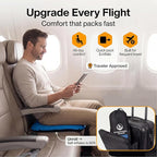 Whispering Winds Inflatable Seat Cushion - Comfortable Blow-up Foam Pad for Airplane, Travel, Stadium, Outdoors, Camping, Car & More