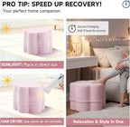 Tiita Floral Pouf Ottoman, Foot Stools Ottoman with Foam Chunk Filling, Puff Foot Rest for Couch, Living Room, Kids Room, Pink