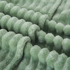 Sage Green Fleece Throw Blanket 60”×80” for Couch Sofa Bed,Super Soft Cozy Plush Microfiber Flannel Blanket with Stripes Design Lightweight for Adults,Woman,Girls