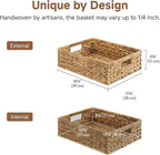 StorageWorks Pantry Baskets, Wicker Storage Baskets for Organizing, Bathroom Shelves, Pantry Organizers and Storage, Water Hyacinth, 15½"L x 11¾"W x 4 ¾"H
