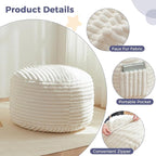 MAXYOYO Kids Bean Bag Chair Bed, Convertible Children Chair to Floor Mattress with Filler, Faux Fur Bean Bag Bed Stuffed Child Sofa Couch for Girl Boy Sleeping, Machine Washable Cover, Beige
