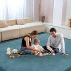 Baby Play Mat for Floor Nursery Rug Muscle Mat Area Rug Playroom Rug 79"x138" Playpen Mat Memory Foam 1.3" Thick Crawling Mat for Babies,Toddlers, Infants, Kids,Indigo