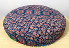 CRAFT KALA Mandala Floor Pillow Cushion Cover Seating Throw Cover Hippie Decorative Bohemian Ottoman Poufs Pom Pom Pillow Cases Boho Indian Cotton Living Room Yoga Home Décor (35" Round, Multi Mirchi)
