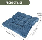 Meditation Floor Pillow Set of 2,Memory Foam Meditation Floor Cushions for Adults Sitting, Large Square Thickened Seat Cushion for Yoga, Tatami Living Room (2, Navy)