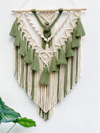 BMIDRUT Hanging Macrame Tapestry Woven Boho Wall Art Handmade Macrame Tapestry Home Wall Decor Wall Pediment 18x30 Inch (Green)