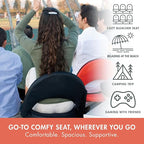 PICNIC TIME Oniva Portable Reclining Stadium Seat with Back Support, Folding Bleacher Chairs with Back and Cushion, Thick Padded Bench Seat and Armrest, Includes Six Backrest Positions