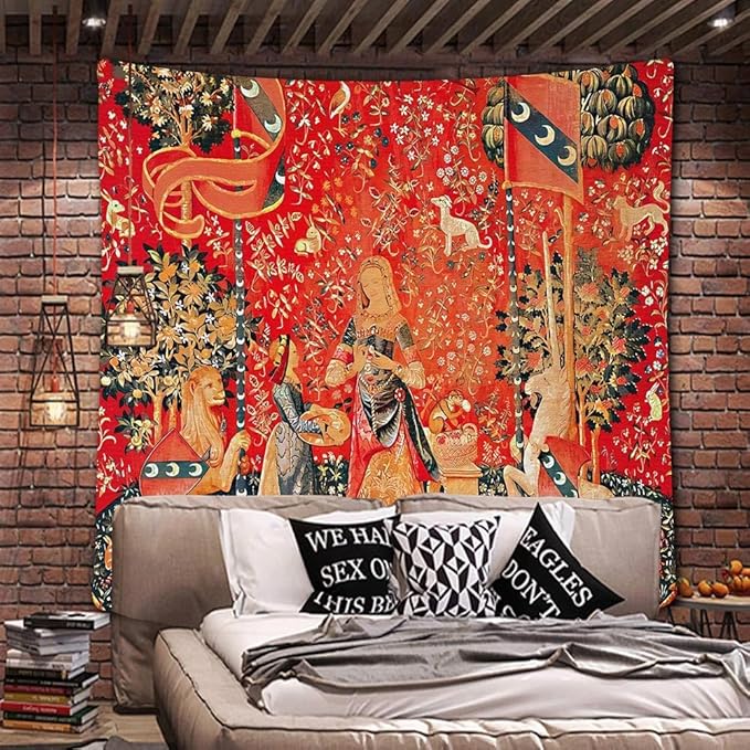 FEASRT Animal Tapestry European Royal Princess Tapestrys Medieval Bohemian Mandala Tapestry, 40x30 Inches Soft Flannelette, for Bedroom Living Room Dorm