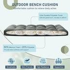 downluxe Outdoor Bench Cushion for Patio Furniture, Waterproof Tufted Overstuffed Porch Swing Cushions, Thick Outdoor Loveseat Cushions, 48" X 18" X 5", Dark Grey, Set of 1