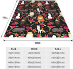 Cat Flower Throw Blanket Soft Flannel Blanket 60"x50" in Bed Blanket Home Decor for Room Sofa Couch All Season