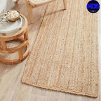MDS Pack of 1 Handwoven Braided Jute Area Rug 2x8 Rectangular - 100% Natural Burlap Reversible Accent Rugs for Home Decor, Living Room, Doormat, Kitchen, Entryway Rug, Rustic, Farmhouse (2'x8')