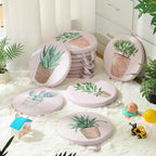 Suzile 12 Pcs Cartoon Kids Floor Cushions for Classroom, Round Flexible Seating with Handle, Soft Waterproof Floor Pillow with 12 Cute Styles for Home Daycare Preschool Kindergarten (Plant)