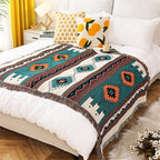 Lqprom Southwest Throw Blankets Aztec Southwestern Throws Cover Boho Native American Blankets for Gift Sofa Table Bed Living Room Decor Outdoor Camping Picnic Tent Beach Car Traveling 63"x87"